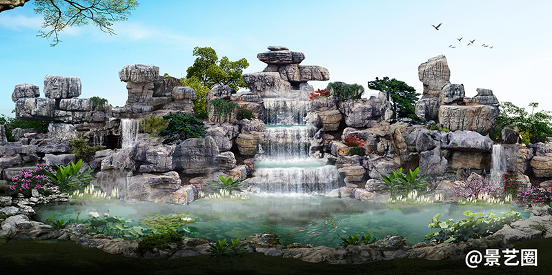 假山流水瀑布景观设计第2张