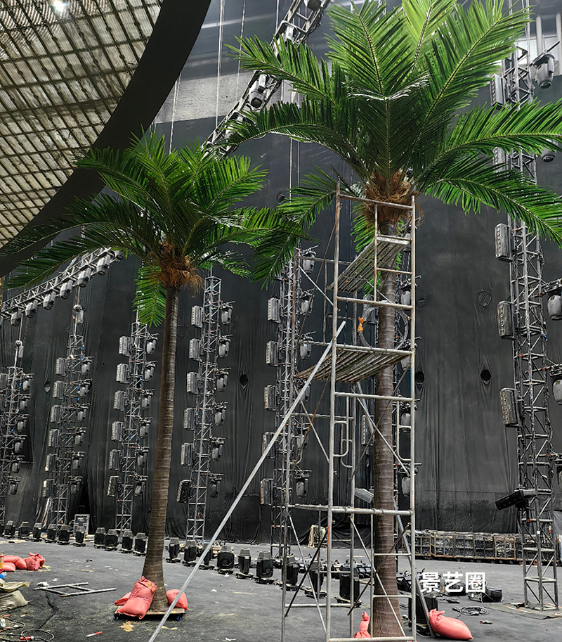 热带景观树大型玻璃钢仿真椰子树实拍案例第3张