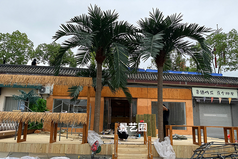 热带景观树大型玻璃钢仿真椰子树实拍案例第5张