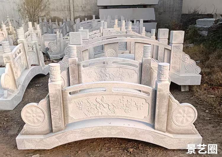 石材石雕拱桥和石栏杆生产实拍第2张