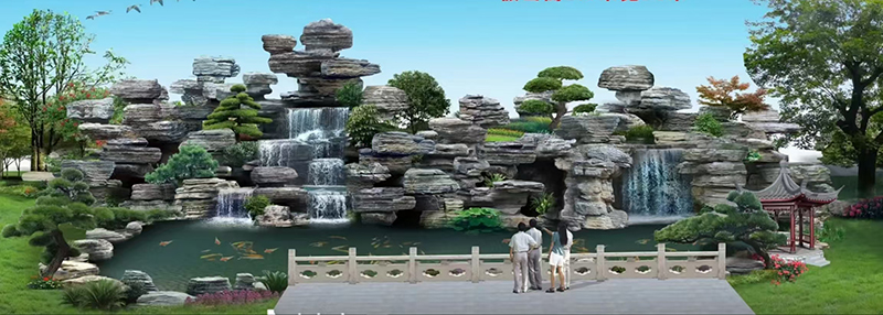 7款假山流水瀑布设计效果图第2张