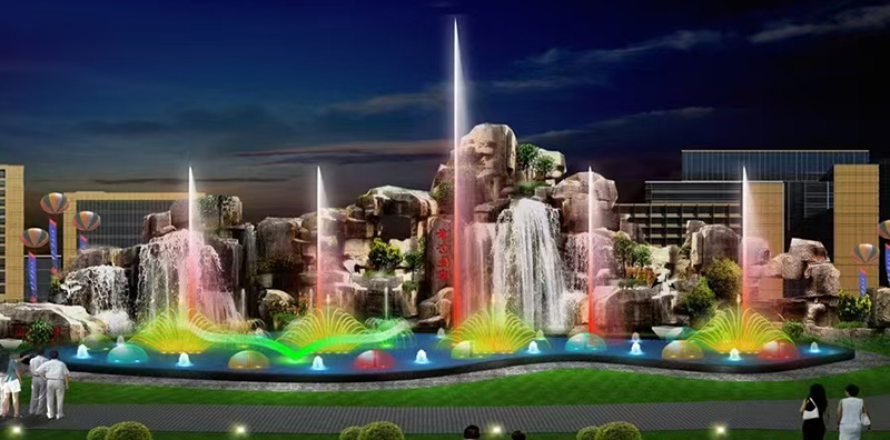 8款音乐喷泉假山水景设计效果图第2张