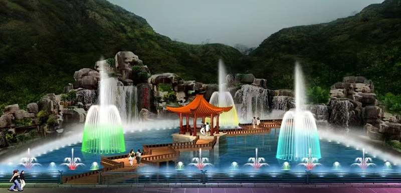 8款音乐喷泉假山水景设计效果图第3张