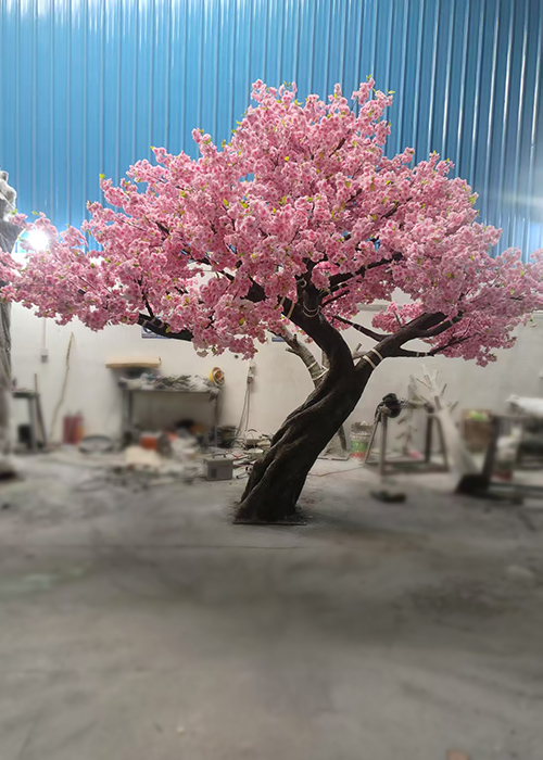 高端造型款仿真樱花树工厂实拍案例