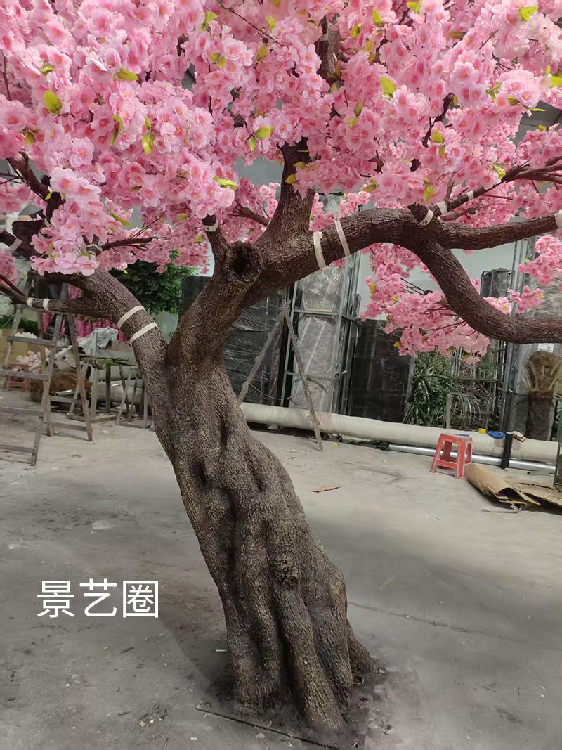 高端造型款仿真樱花树工厂实拍案例第6张