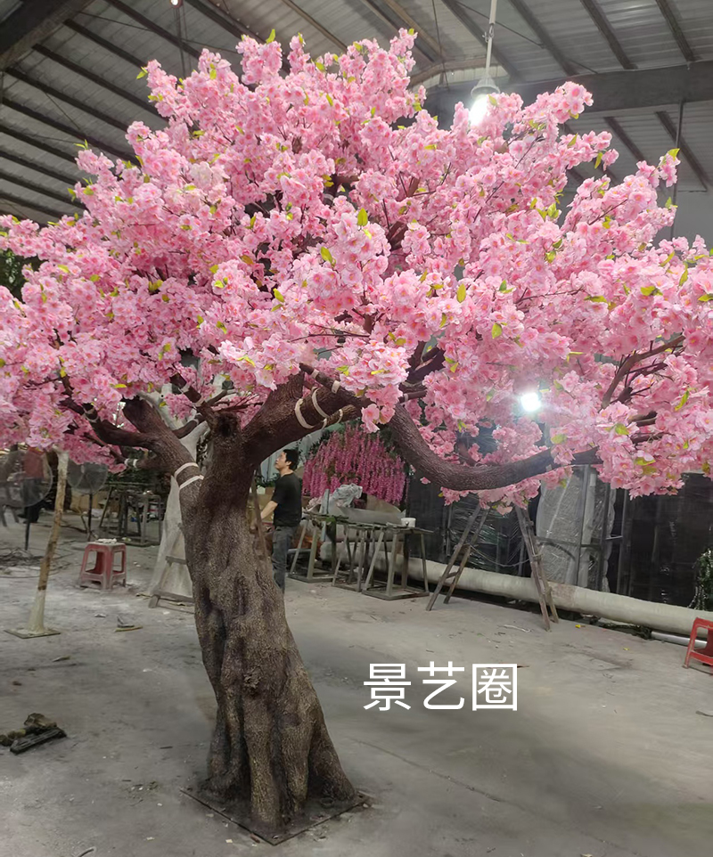 高端造型款仿真樱花树工厂实拍案例第7张