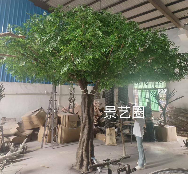 定制玻璃钢仿真槐树工厂实拍照片第3张