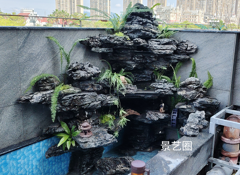 庭院流水假山实拍案例第1张